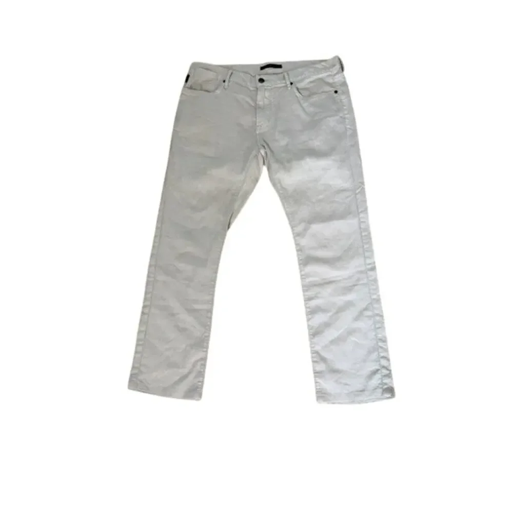 John Varvatos Bowery Linen Pants Men 34 Slim Straight Natural Casual Lightweight